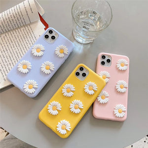 Cute 3D Little flower soft phone case for iphone X XR XS 11 Pro MAX 6S 7 8 plus for samsung S8 S9 S10 Note cover
