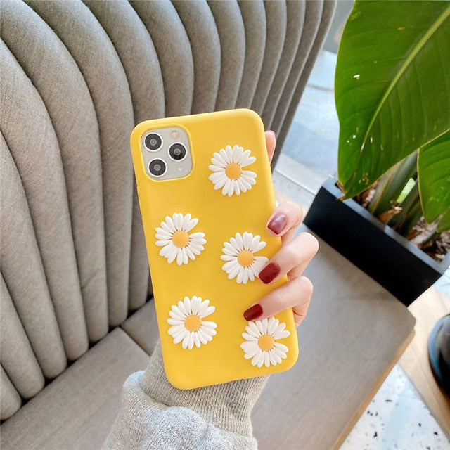 Cute 3D Little flower soft phone case for iphone X XR XS 11 Pro MAX 6S 7 8 plus for samsung S8 S9 S10 Note cover