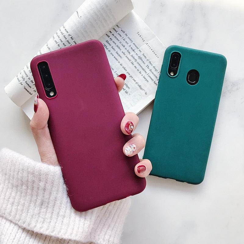 Plain Color Soft TPU Phone Case For Samsung Galaxy A51 A71 A10 A20 A30 A40 A50 A70 M10 S9 S10 Plus S20 Ultra Silicone Cover