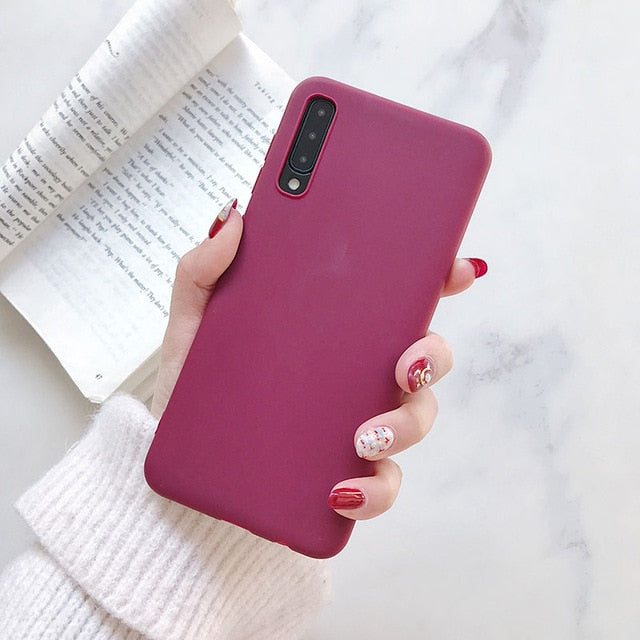 Plain Color Soft TPU Phone Case For Samsung Galaxy A51 A71 A10 A20 A30 A40 A50 A70 M10 S9 S10 Plus S20 Ultra Silicone Cover