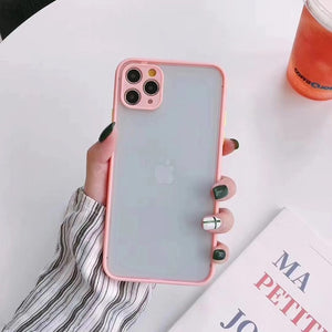 Mint Hybrid Simple Matte Bumper Phone Case for Iphone 11 Case Pro Max Xr Xs 6s 8 7 Plus Shockproof Soft Tpu Silicone Matte Cover