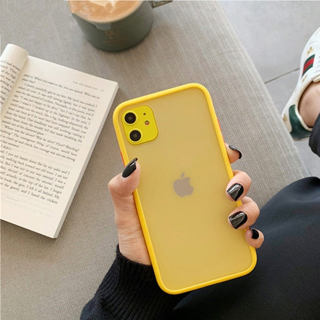 Mint Hybrid Simple Matte Bumper Phone Case for Iphone 11 Case Pro Max Xr Xs 6s 8 7 Plus Shockproof Soft Tpu Silicone Matte Cover